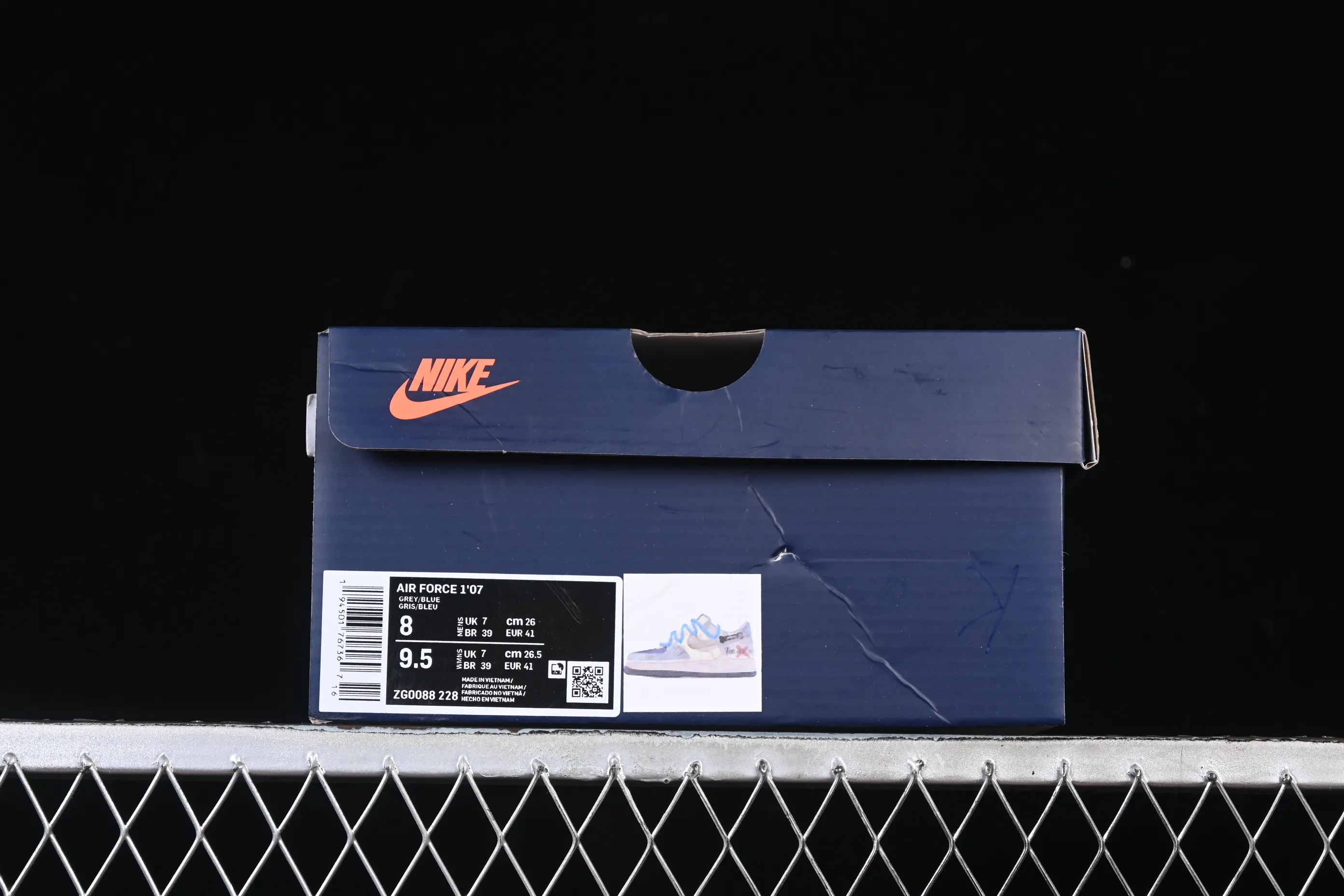 All categories Nk Air Force 1 Air Force series Nk Air Force 1 Low Air Force low-top Nike Air Force 1'07 Low "Mist Blue Hero" Hand-painted graffiti Mist Blue Hero Air Force 1 low-top casual sneakers ZG0088-228